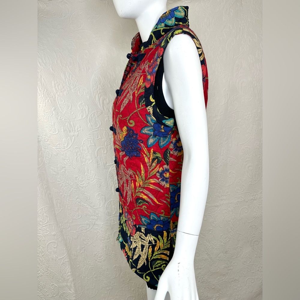 Ke Ke Quilted Linen Long Colorful Vest - Picture 5 of 16